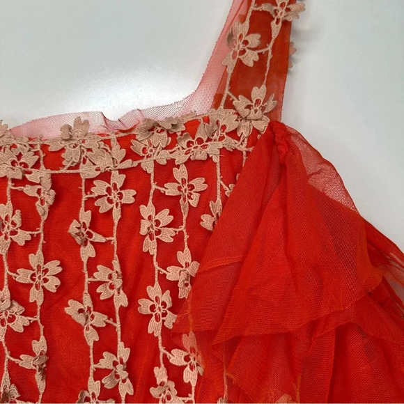 Free People FP One Red Lily Tulle Mini Dress Size Small - Picture 5 of 10